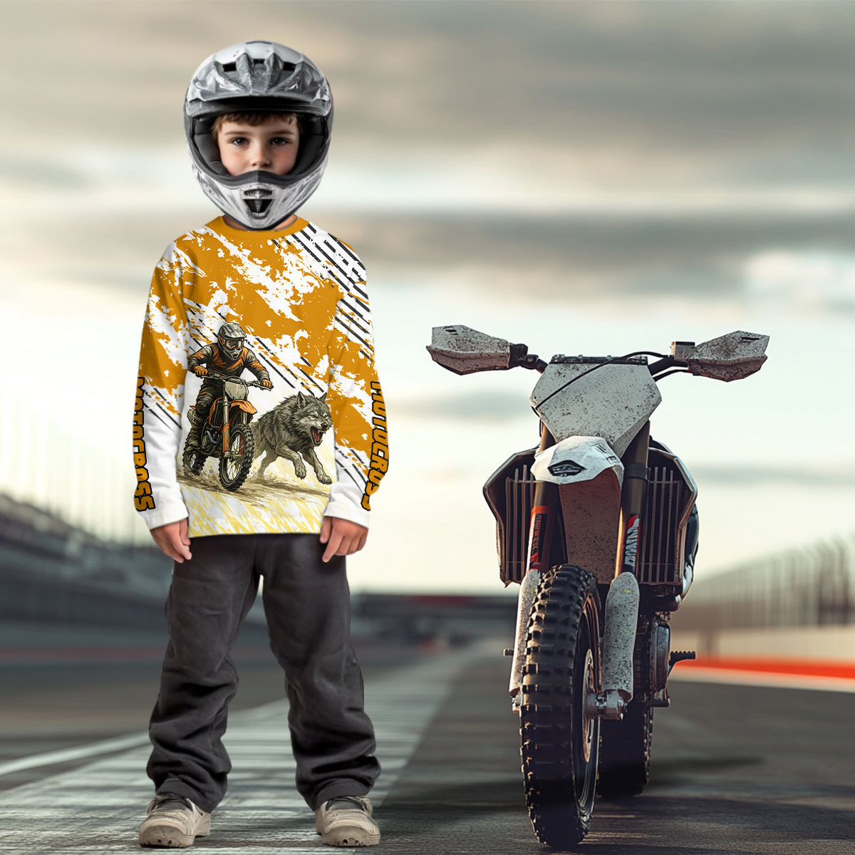 Wolf Motocross Racing Jersey Custom Dirt Bike Shirts for Men Kid Women Riding Jersey XM400