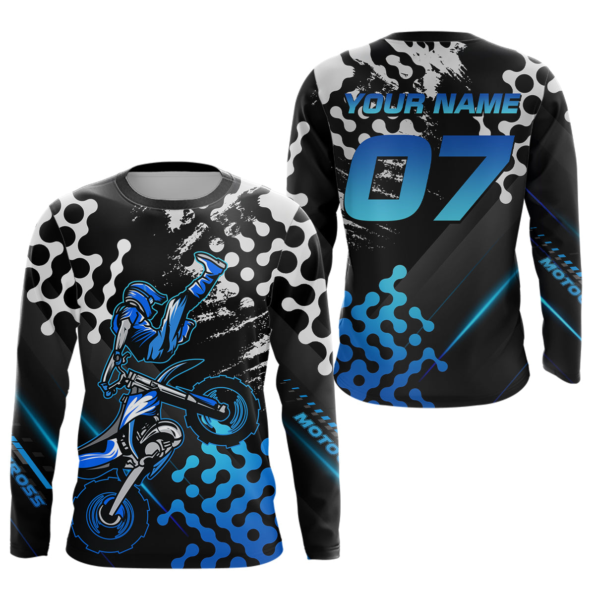 Blue Custom Motocross Racing Jersey for Women Kid Men Dirt Bike Shirts Off road Shirt XM476