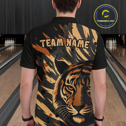 Tiger Bowling Shirts for Team Women Men Custom Tiger Bowling Polo & 1/4 Zip Shirt MBL183