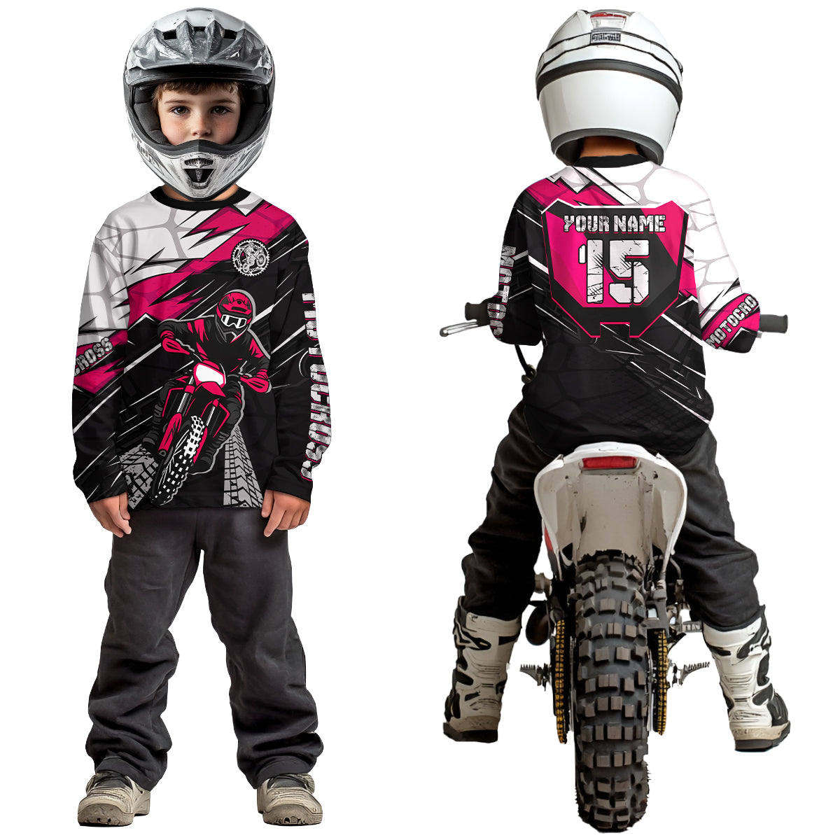 Pink Motocross Jersey Custom Dirt Bike Shirts for Men Kid Women Motorcycle Shirt XM488