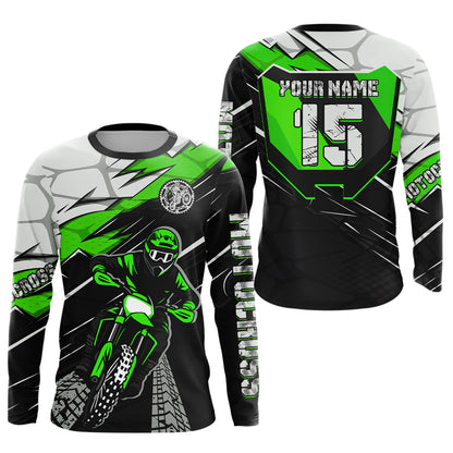 Green Motocross Jersey Custom Dirt Bike Shirts for Men Kid Women Motorcycle Shirt XM488