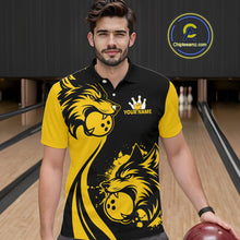Load image into Gallery viewer, Yellow Wolf Bowling Shirts for Team Men Women Custom Wolf Bowling Jerseys for Couples MBL197