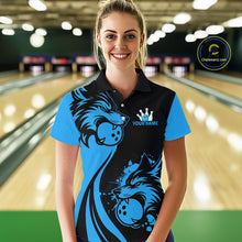 Load image into Gallery viewer, Blue Wolf Bowling Shirts for Team Men Women Custom Wolf Bowling Jerseys for Couples MBL197