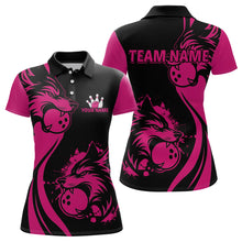 Load image into Gallery viewer, Pink Wolf Bowling Shirts for Team Men Women Custom Wolf Bowling Jerseys for Couples MBL197