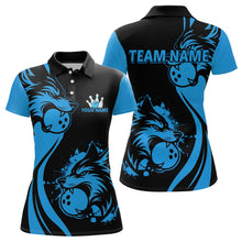 Load image into Gallery viewer, Blue Wolf Bowling Shirts for Team Men Women Custom Wolf Bowling Jerseys for Couples MBL197