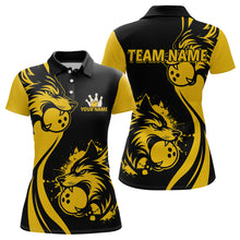Load image into Gallery viewer, Yellow Wolf Bowling Shirts for Team Men Women Custom Wolf Bowling Jerseys for Couples MBL197