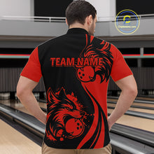 Load image into Gallery viewer, Red Wolf Bowling Shirts for Team Men Women Custom Wolf Bowling Jerseys for Couples MBL197
