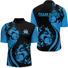 Load image into Gallery viewer, Blue Wolf Bowling Shirts for Team Men Women Custom Wolf Bowling Jerseys for Couples MBL197