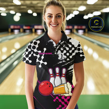 Load image into Gallery viewer, Pink Beer Bowling Shirts for Team Women Men Beer Bowling Polo&amp;1/4 Zip Bowl League MBL255
