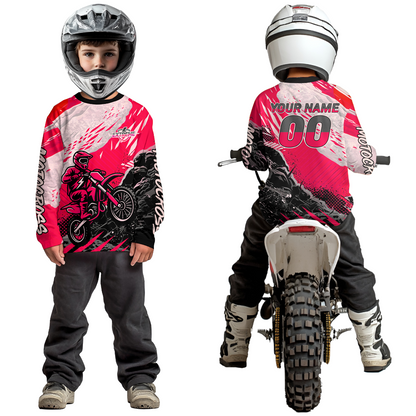 Pink Motocross Jersey Custom Dirt Bike Shirts Men Kid Women Racing Off road Jersey XM416