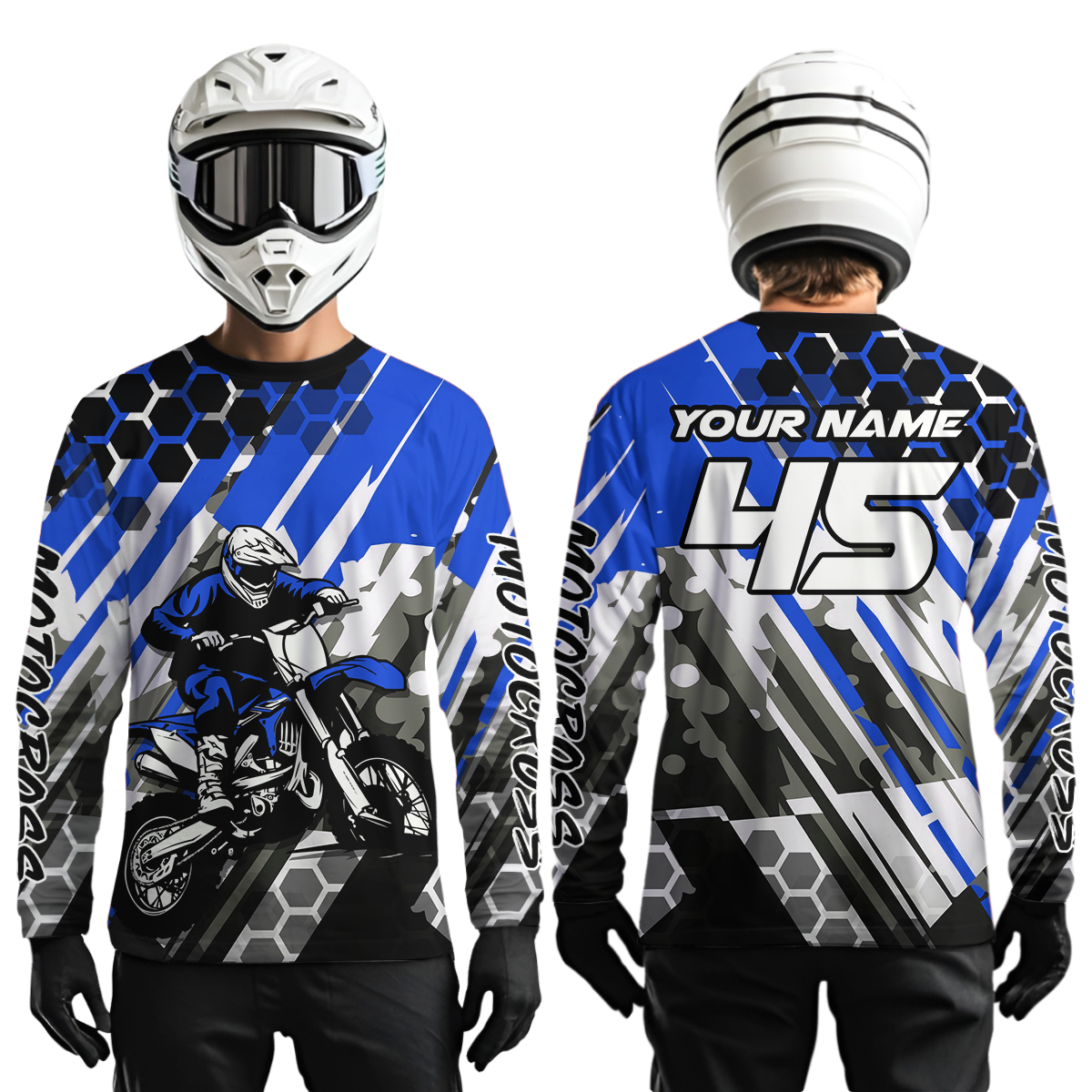 Blue Motocross Racing Jersey Kid Women Men Custom Dirt Bike Shirts Riding Shirt XM423