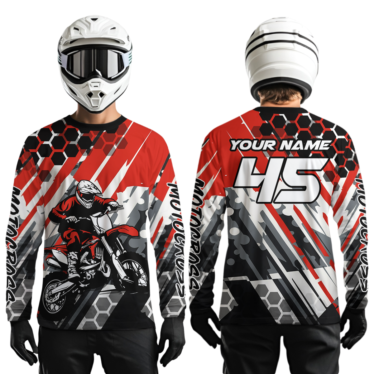 Red Motocross Racing Jersey Kid Women Men Custom Dirt Bike Shirts Riding Shirt XM423