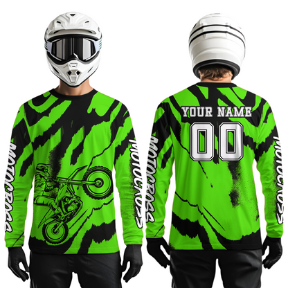 Green Motocross Jersey for Kid Women Men Custom Dirt Bike Shirts Moto Racing Shirt XM428