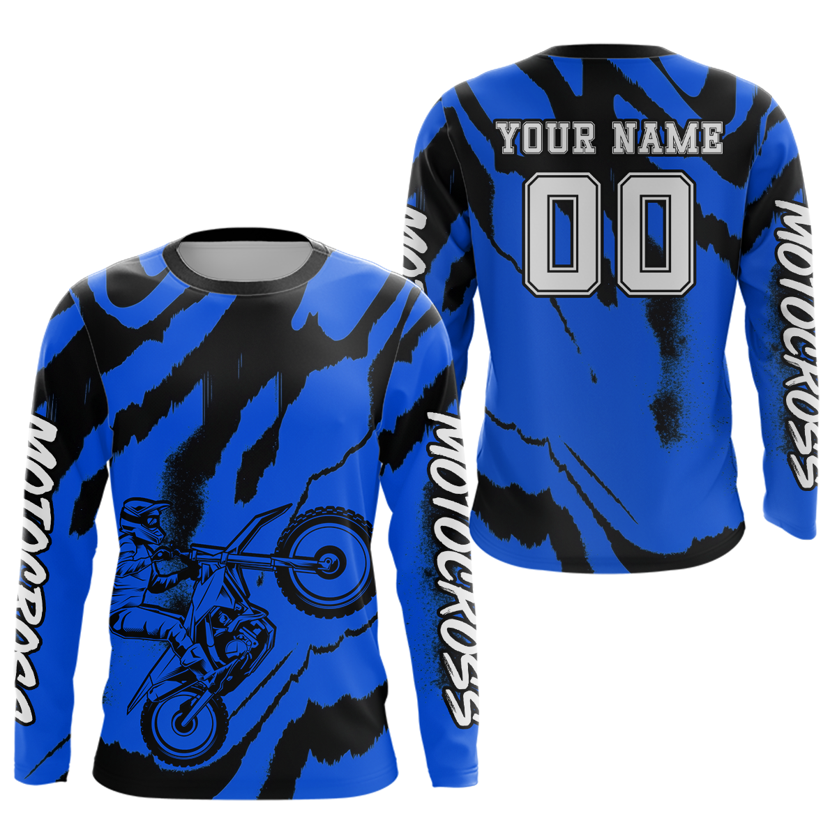 Blue Motocross Jersey for Kid Women Men Custom Dirt Bike Shirts Moto Racing Shirt XM428