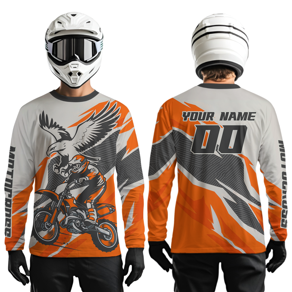 Orange Eagle Custom Motocross Jersey Men Women Kid Dirt Bike Shirts Motorcycle Shirt XM435