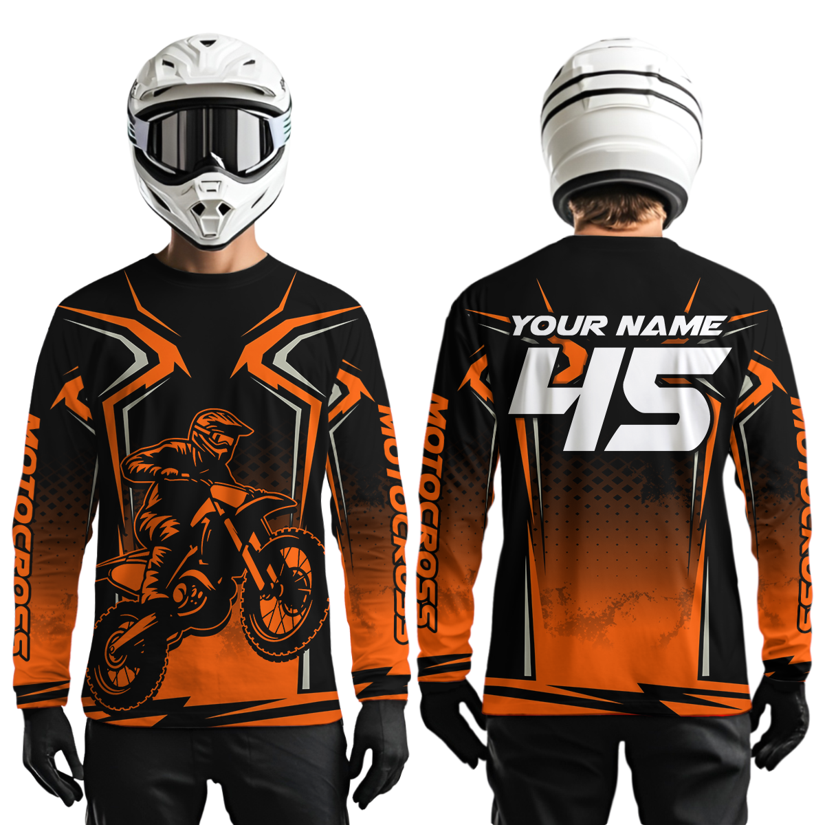Custom Orange Motocross Racing Jersey Men Women Kid Dirt Bike Shirts Motorcycle Shirt XM442