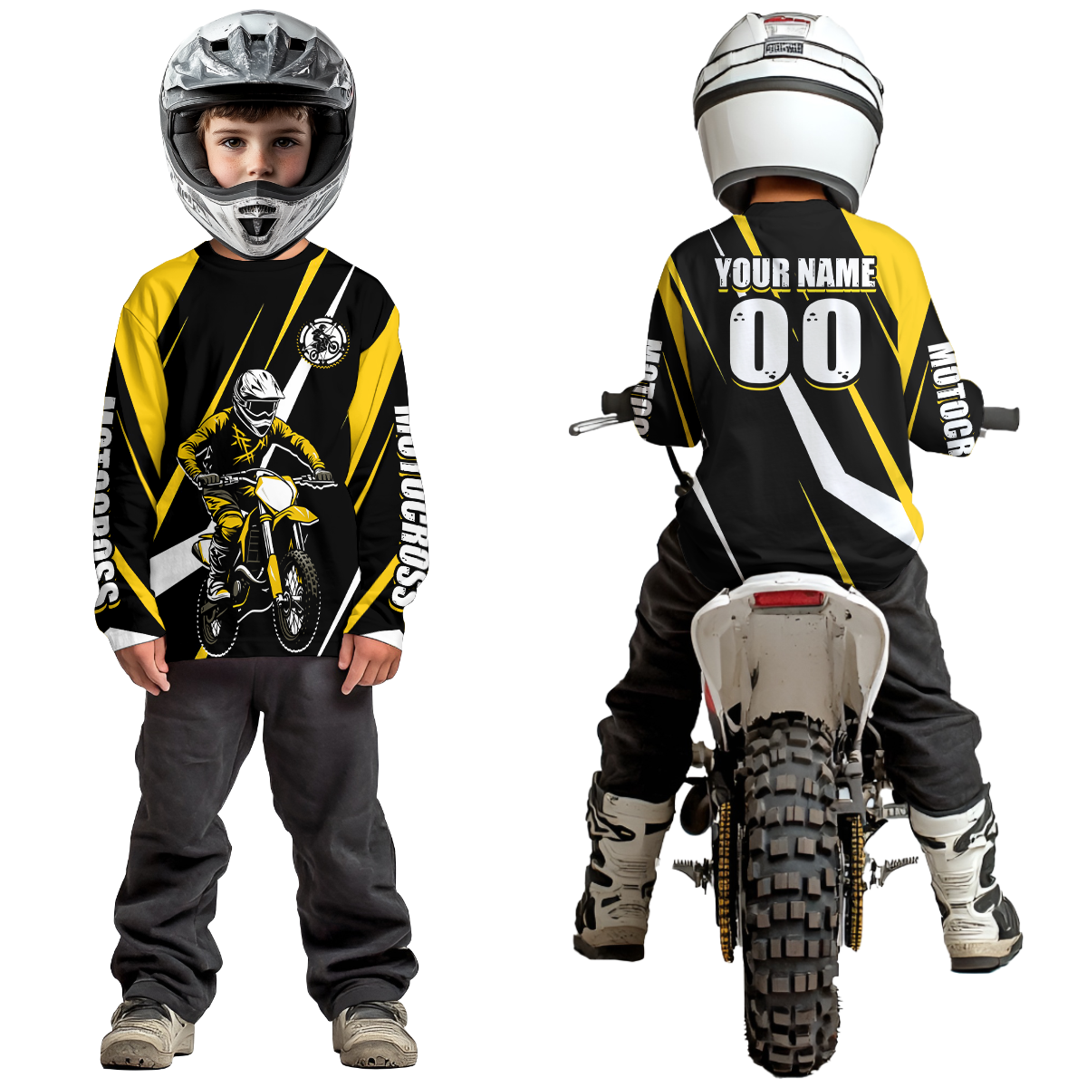 Yellow Custom Motocross Racing Jersey Men Women Kid Dirt Bike Motorcycle Riding Shirt XM454