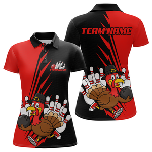 Red Turkey Bowling Shirts for Women Men Team Custom Bowling Jerseys Thanksgiving MBL180