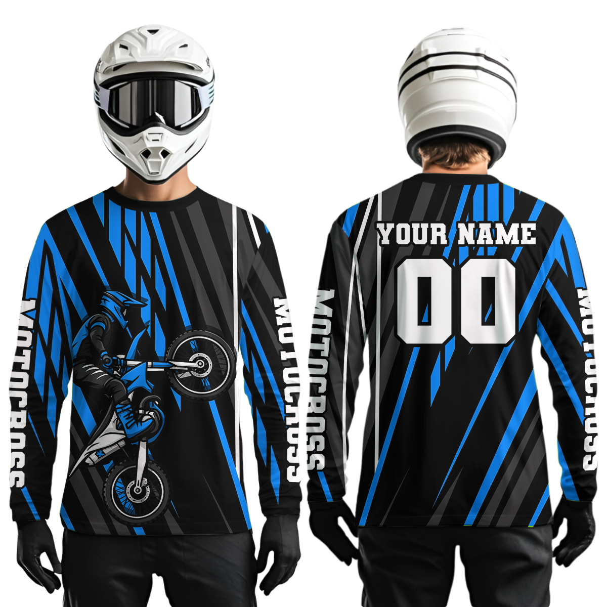 Blue Custom Motocross Jersey for Men Women Kid Dirt Bike Shirts Moto Racing Shirt XM461