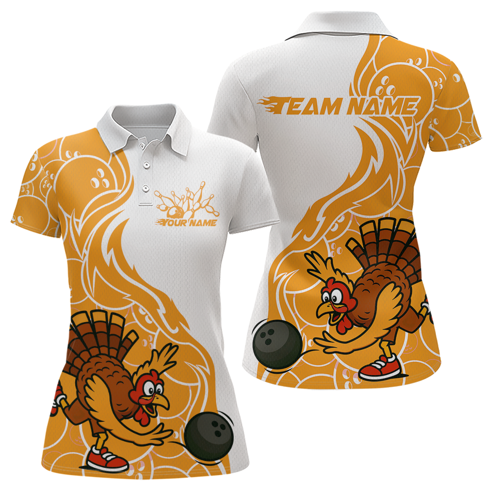 Custom Yellow Turkey Bowling Shirts for Women Men Team Bowling Jerseys Thanksgiving MBL181