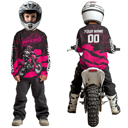 Pink Custom Motocross Racing Jersey Men Women Kid Dirt Bike Shirts Off road Shirt XM468