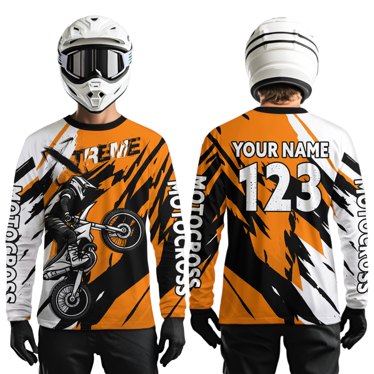 Custom Orange Motocross Racing Jersey Custom Women Kid Men Dirt Bike Off road Shirt XM472