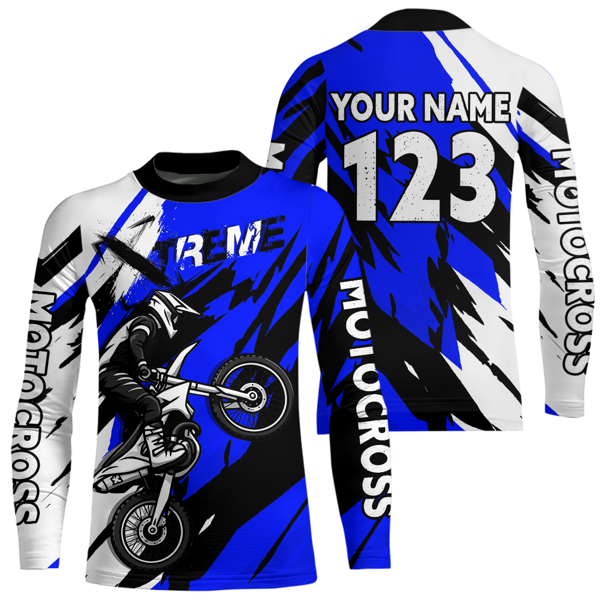 Custom Blue Motocross Racing Jersey Custom Women Kid Men Dirt Bike Off road Shirt XM472