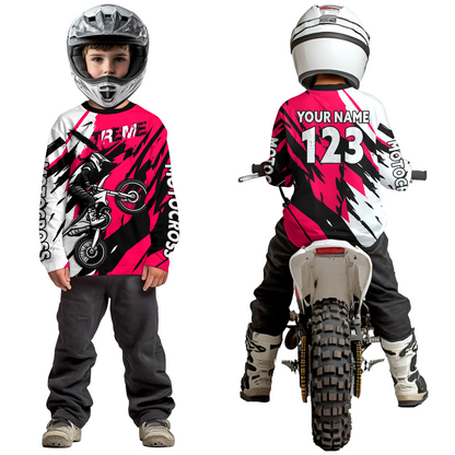 Custom Pink Motocross Racing Jersey Custom Women Kid Men Dirt Bike Off road Shirt XM472