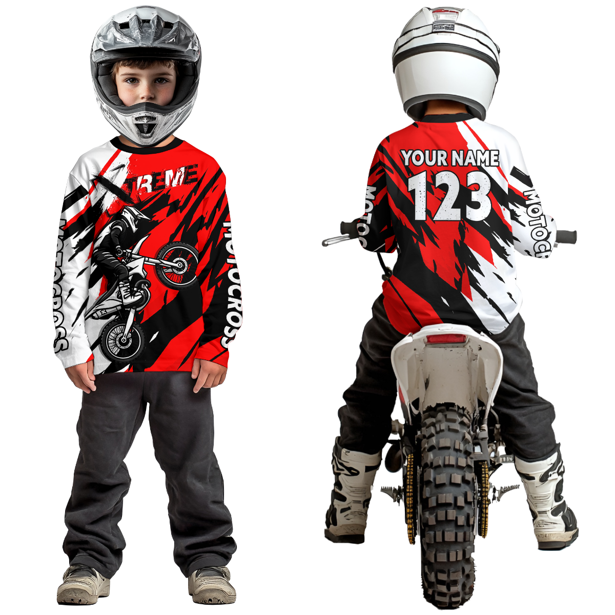 Custom Red Motocross Racing Jersey Custom Women Kid Men Dirt Bike Off road Shirt XM472