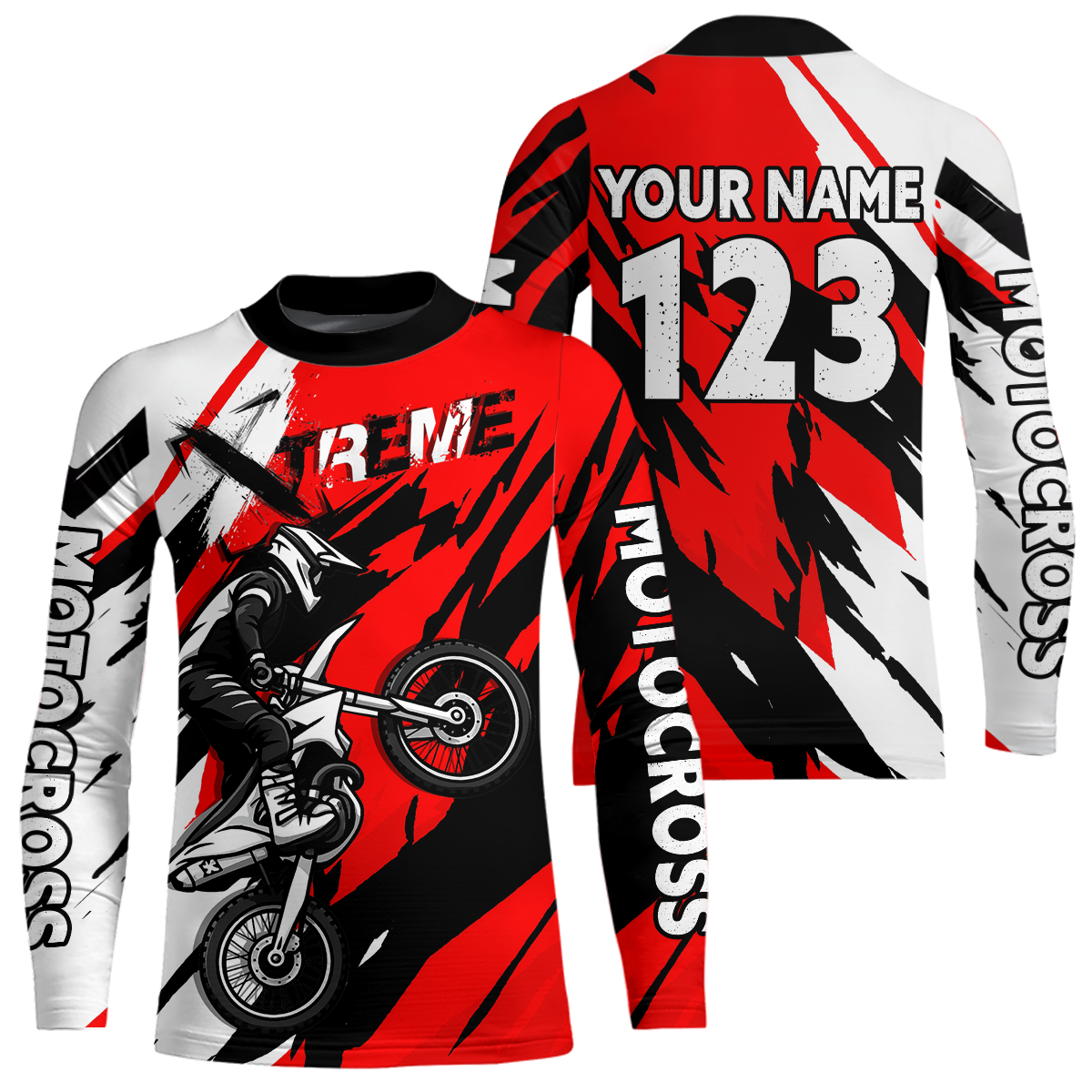 Custom Red Motocross Racing Jersey Custom Women Kid Men Dirt Bike Off road Shirt XM472