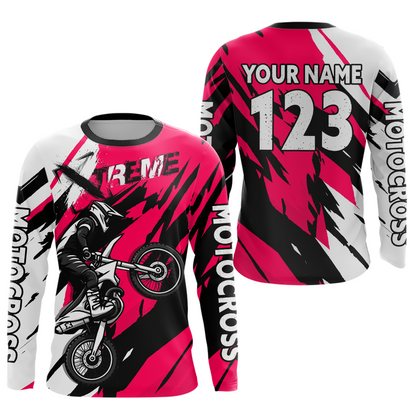 Custom Pink Motocross Racing Jersey Custom Women Kid Men Dirt Bike Off road Shirt XM472