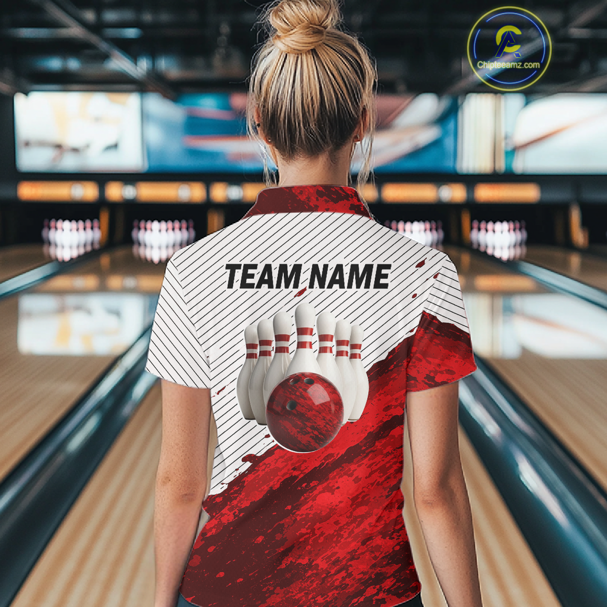 Red Bowling Shirts for Women Men Custom Bowling Jerseys Polo $ 1/4 Zip for Team MBL219