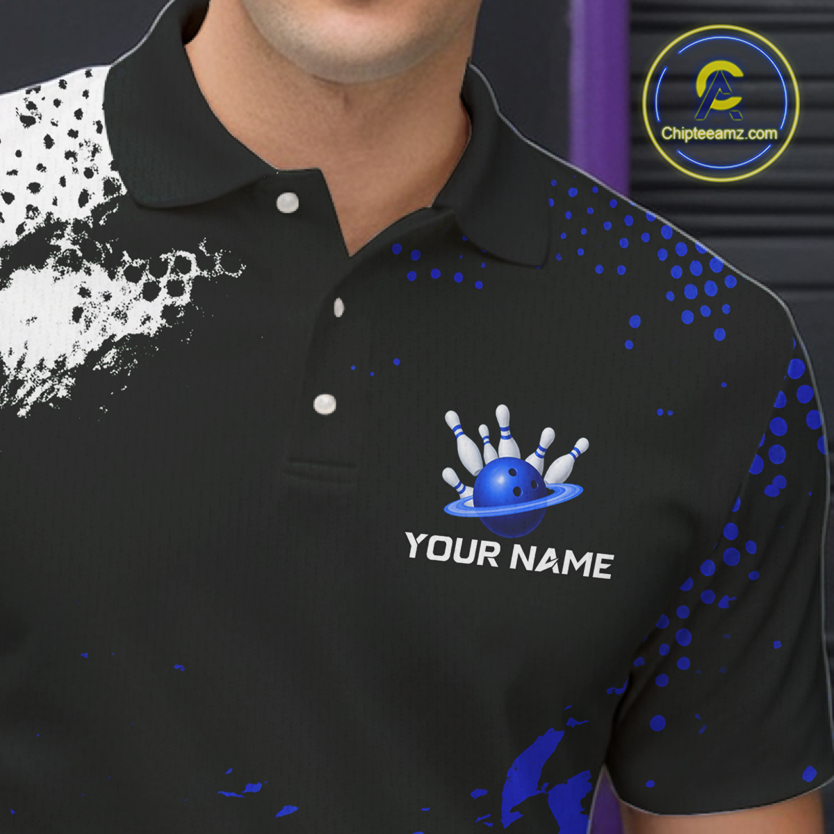 Blue Custom Bowling Shirts for Women Men Bowling Jersey Polo&1/4 Zip Shirt for Team MBL224