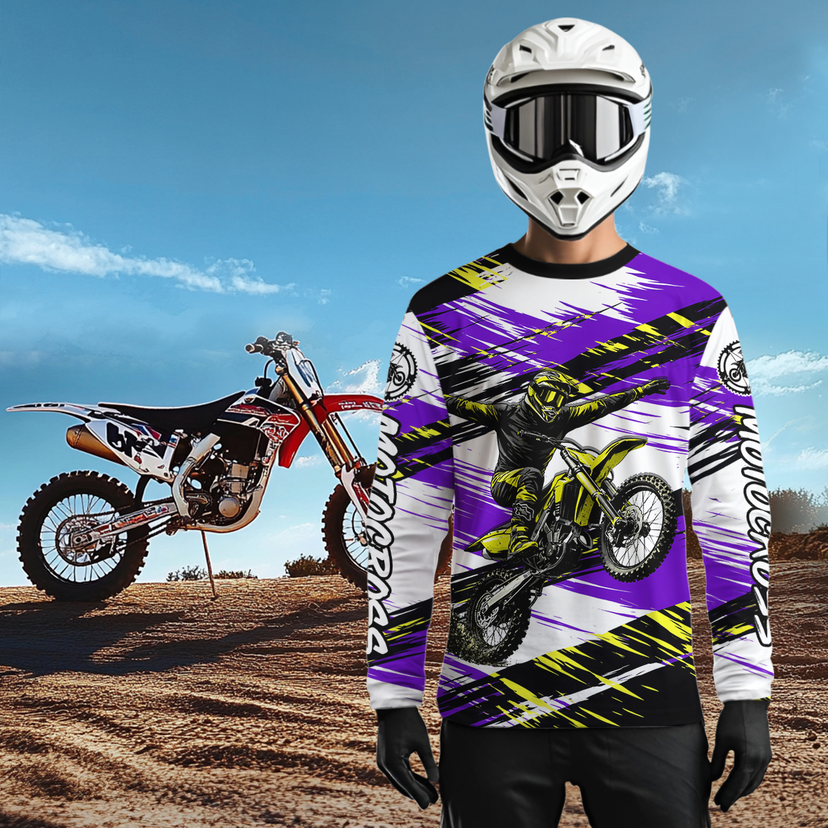 Custom Purple Motocross Jersey for Men Kid Women Dirt Bike Racing Jersey Riding Shirt XM480