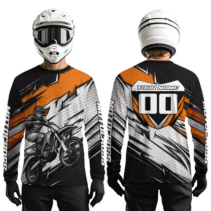 Orange Motocross Jersey for Men Kid Women Dirt Bike Jersey Youth Motorcycle Riding Shirt XM487