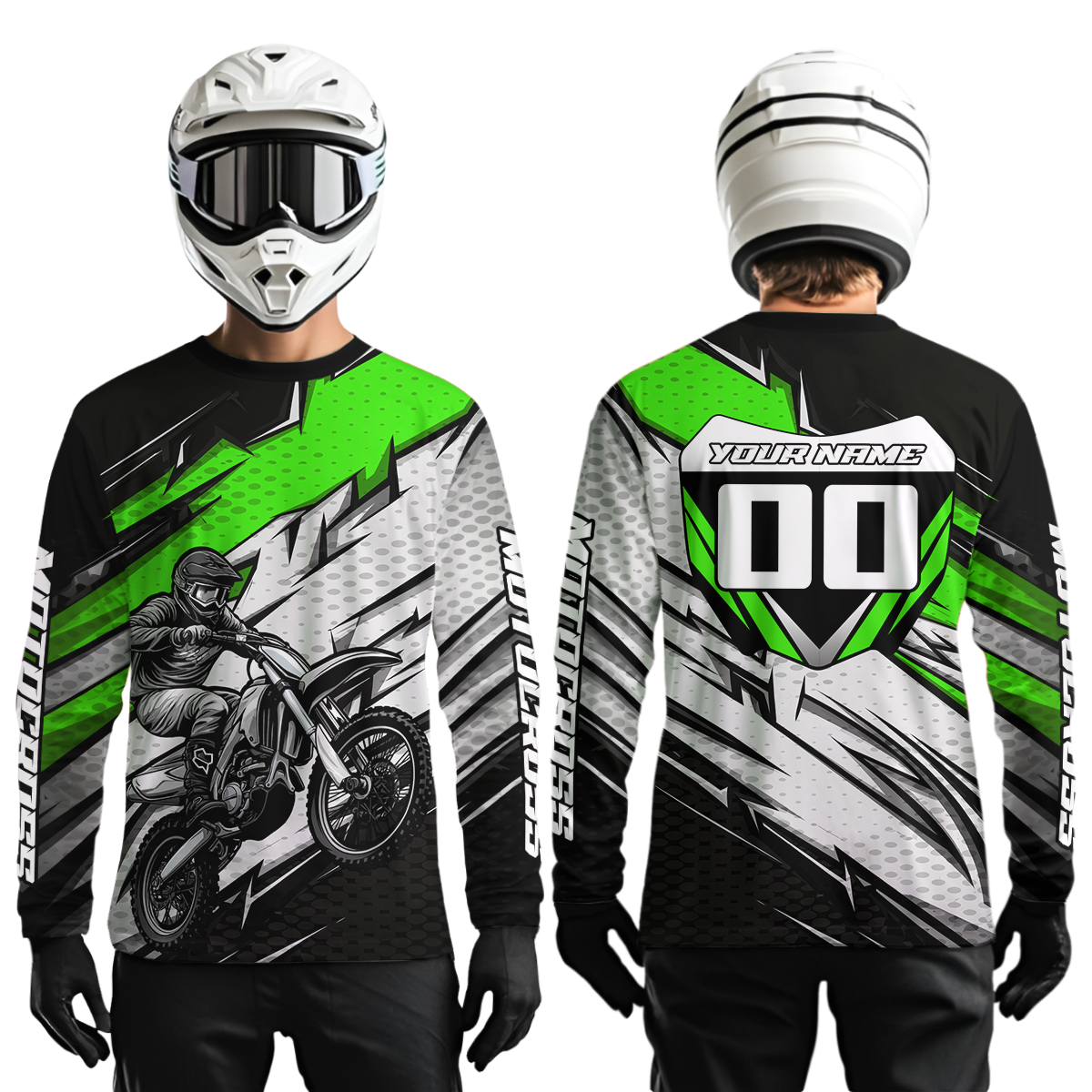 Green Motocross Jersey for Men Kid Women Dirt Bike Jersey Youth Motorcycle Riding Shirt XM487