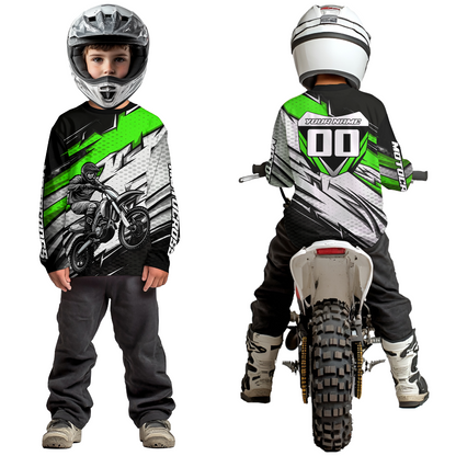Green Motocross Jersey for Men Kid Women Dirt Bike Jersey Youth Motorcycle Riding Shirt XM487