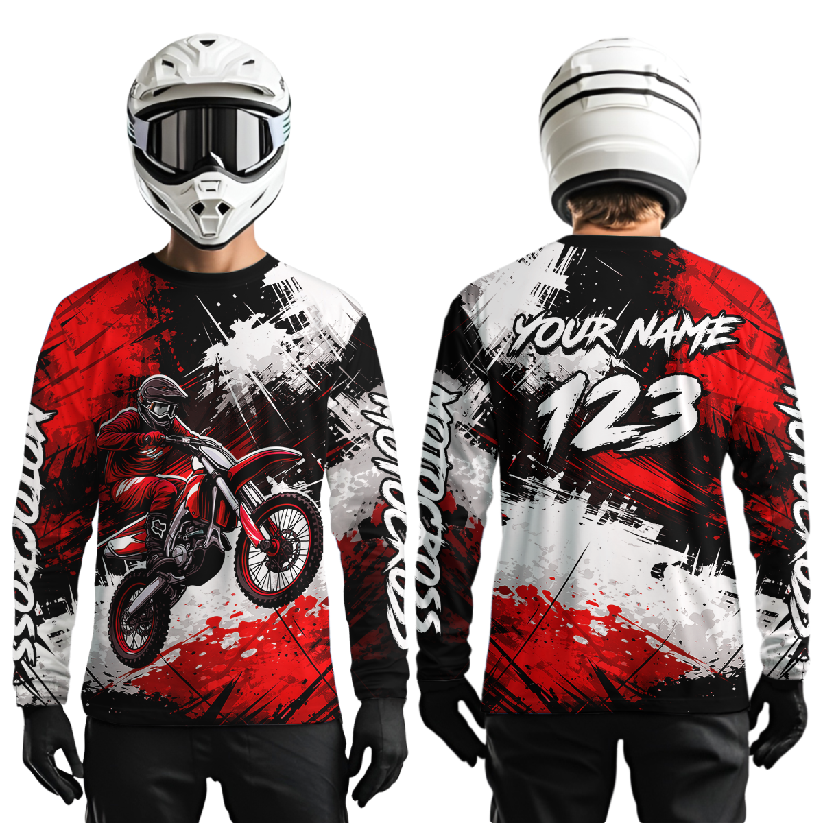 Custom Red Motocross Jersey for Kid Adult Dirt Bike Shirts Men Women Riding Shirt XM491