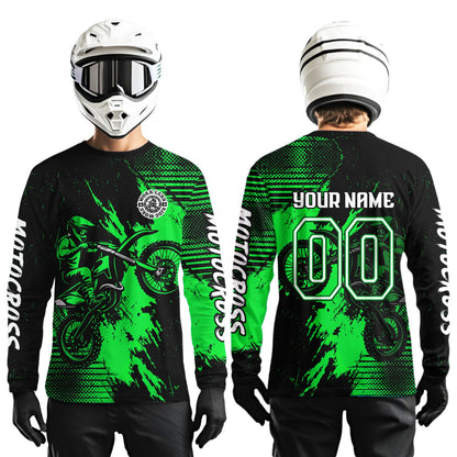 Green Motocross Jersey Custom Dirt Bike Shirts Men Kid Women Motorcycle Jersey XM419