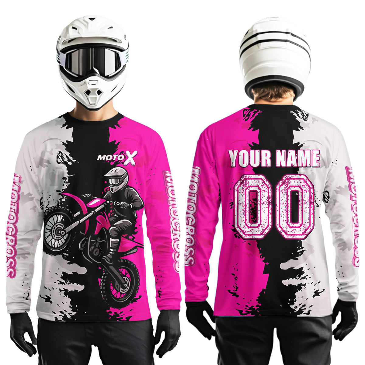 Pink Motocross Racing Jersey Custom Dirt Bike Shirts Men Kid Women Jersey XM420