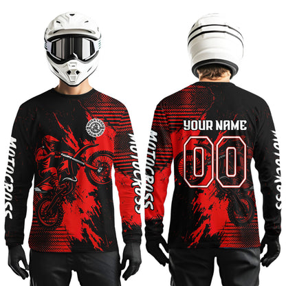 Red Motocross Jersey Custom Dirt Bike Shirts Men Kid Women Motorcycle Jersey XM419