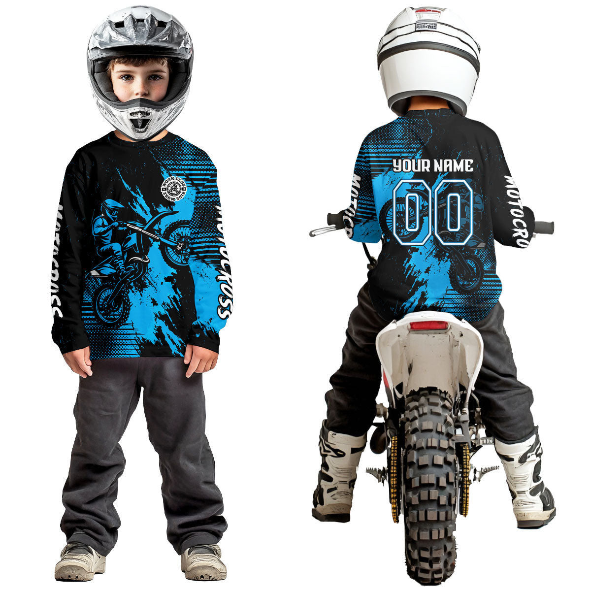 Blue Motocross Jersey Custom Dirt Bike Shirts Men Kid Women Motorcycle Jersey XM419