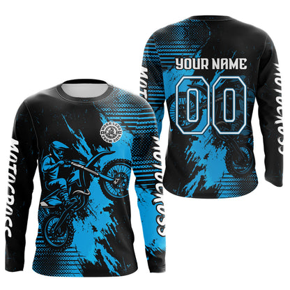 Blue Motocross Jersey Custom Dirt Bike Shirts Men Kid Women Motorcycle Jersey XM419