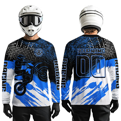 Custom Blue Motocross Racing Jersey for Men Women Kid Dirt Bike Shirts Riding Shirt XM445