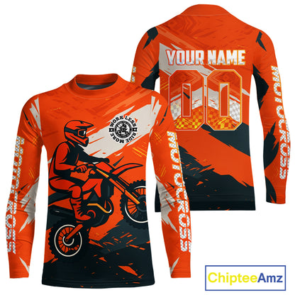 Orange Motocross Jersey Custom for Men Women Kid Dirt Bike Motorcycle Racing Shirt XM451