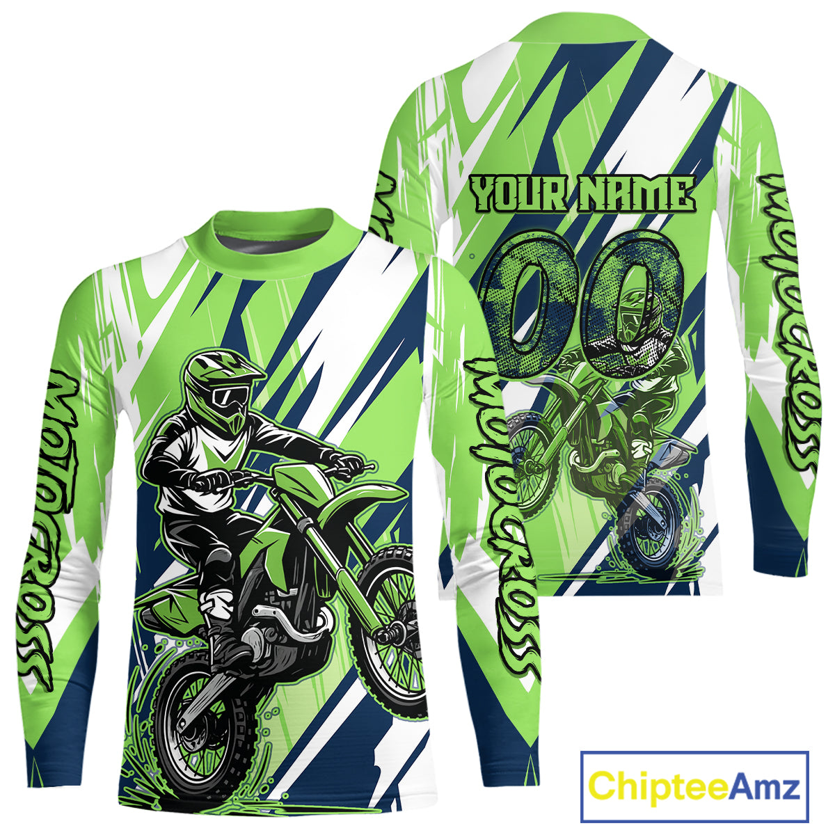 Green Motocross Jersey for Men Women Kid Dirt Bike Shirts Custom Off road Riding Shirt XM466