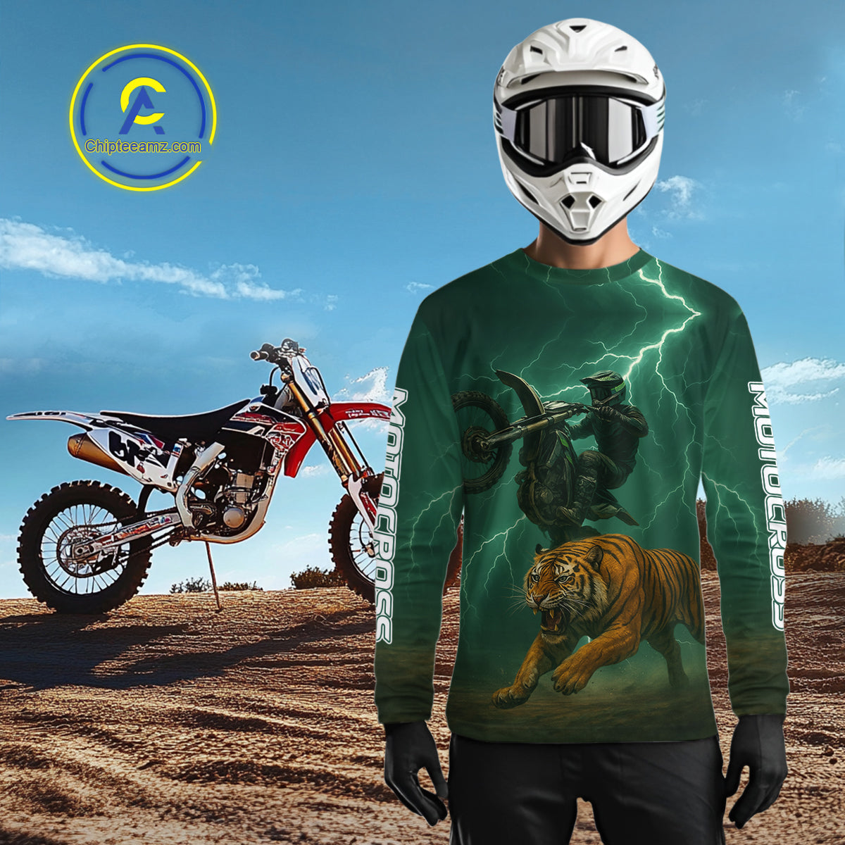Lightning Tiger Motocross Jersey Custom Dirt Bike Shirts for Men Kid Women Riding Shirt XM407