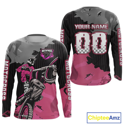 Pink Custom Motocross Racing Jersey for Kid Men Women Dirt Bike Shirts Moto Shirt XM478