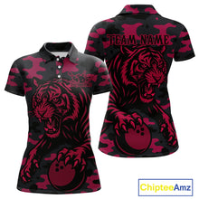 Load image into Gallery viewer, Camo Pink Tiger Bowling Shirts for Team Women Men Custom Bowling Polo &amp; 1/4 Zip Shirt MBL186