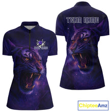 Load image into Gallery viewer, Purple Tiger Bowling Shirts for Team Men Women Custom Bowling Jersey Polo &amp; 1/4 Zip Shirt MBL189
